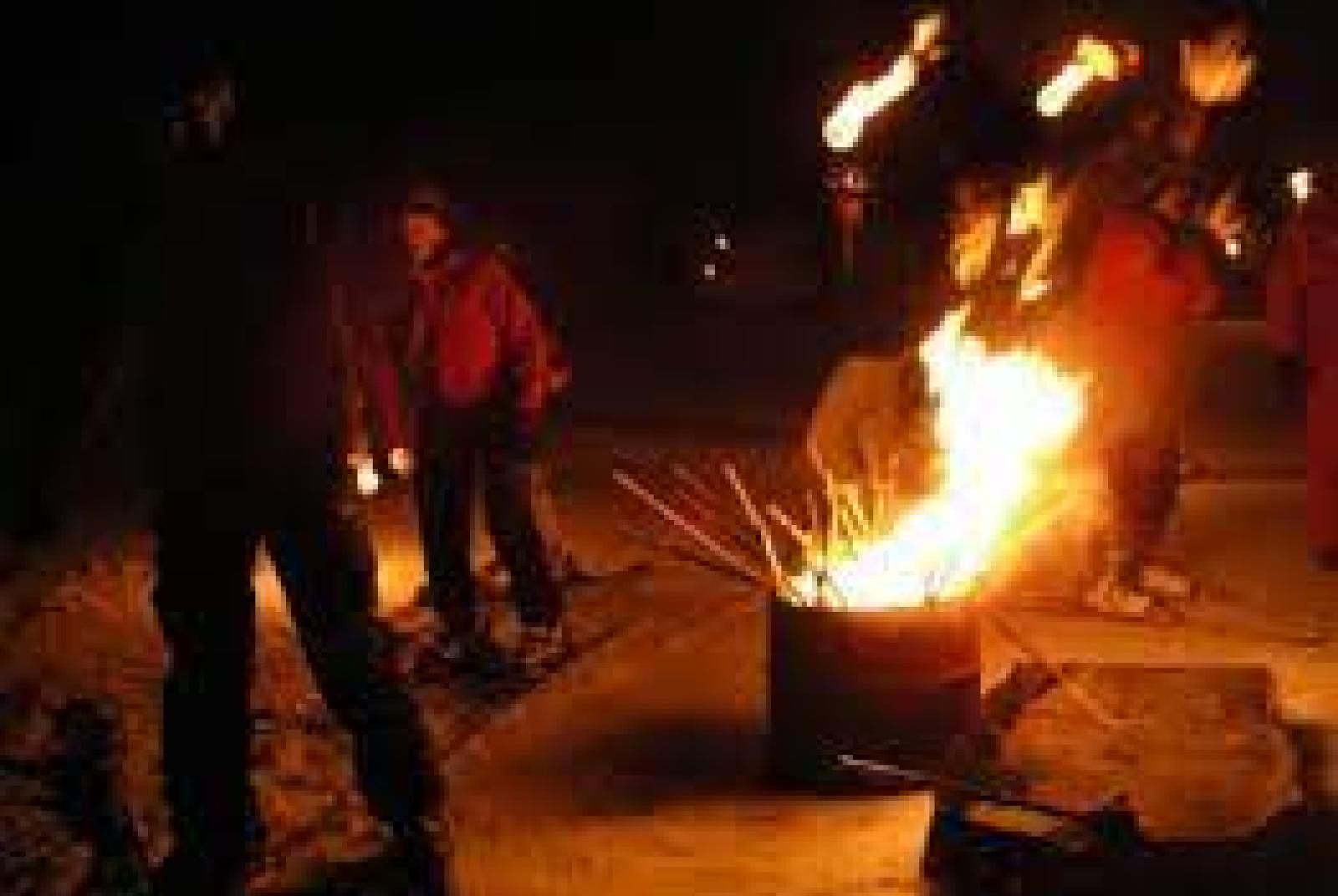 Retraite aux flambeaux en ski de fond